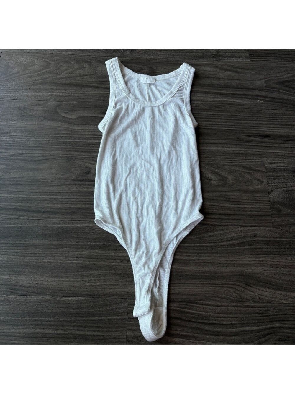 CLYQUE WOMENS KELLY BODYSUIT WHITE HIGH NECK RIBBED MUSCLE TANK - Picture 2 of 8
